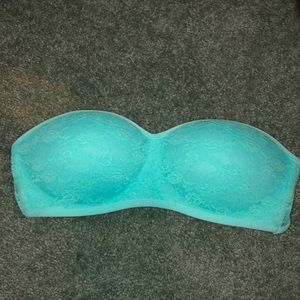 PINK Seafoam Lace Push-Up Bandeau NWOT